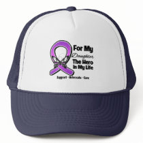 For My Hero My Daughter - Purple Ribbon Awareness Mesh Hats