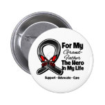 For My Hero My Grandfather - Melanoma Skin Cancer Button