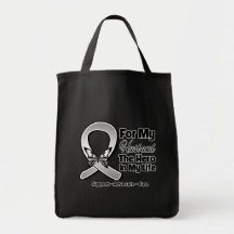 For My Hero My Husband - Brain Cancer Canvas Bags