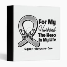 For My Hero My Husband - Brain Cancer Vinyl Binder