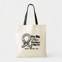For My Hero My Mom - Brain Cancer Canvas Bag