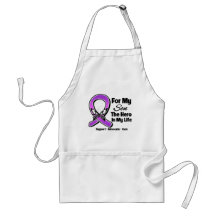 For My Hero My Son - Purple Ribbon Awareness Apron