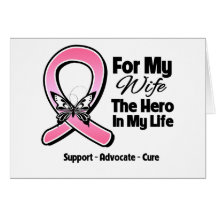For My Hero My Wife Breast Cancer Cards