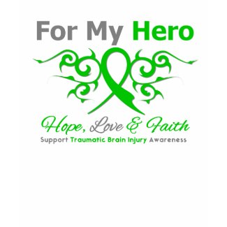 For My Hero Tribal Ribbon Traumatic Brain Injury shirt