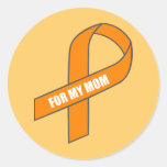 For My Mom (Orange Ribbon) Round Stickers