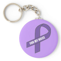 For My Niece (Purple Ribbon) Keychain