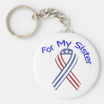 For My Sister Military Patriotic Keychains
