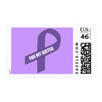 For My Sister (Purple Ribbon) Postage Stamps