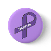 For My Son (Purple Ribbon) Pinback Button