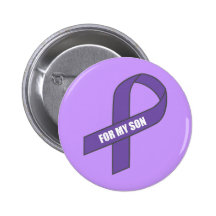 For My Son (Purple Ribbon) Pinback Button