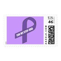 For My Step-Dad (Purple Ribbon) Postage Stamp