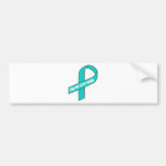 For My Step-Mom (Teal Ribbon) Bumper Stickers