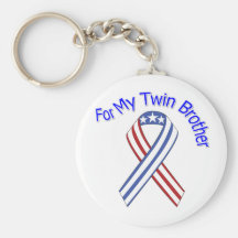 For My Twin Brother Military Patriotic Keychain