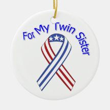 For My Twin Sister Military Patriotic Ornaments