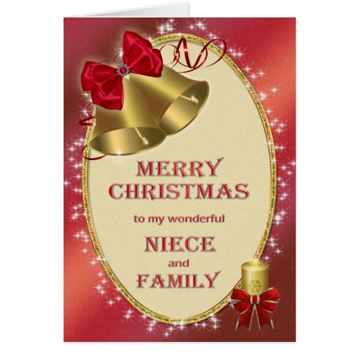 For niece and family, traditional Christmas card | Zazzle