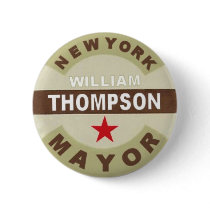 For NYC Mayor William Thompson Button