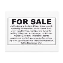 For Sale - Barack Obama's US Senate Seat postcards