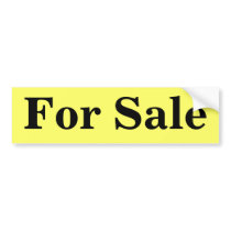 For Sale, black on yellow, bumper sticker bumper stickers by Cherylsart For Sale, black on yellow, bumper sticker bumper stickers