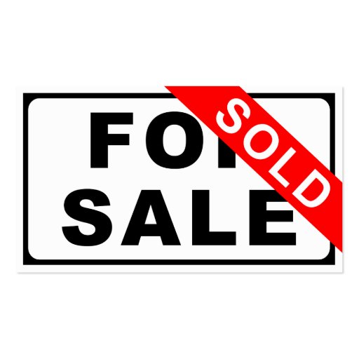 FOR SALE / SOLD sign DoubleSided Standard Business Cards (Pack Of 100