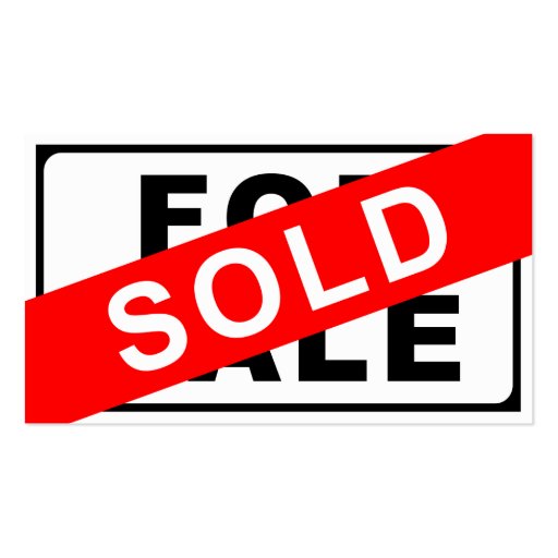 FOR SALE / SOLD sign DoubleSided Standard Business Cards (Pack Of 100