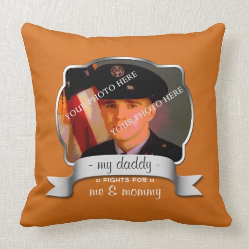 For Son of Overseas Soldier - Orange Pillow