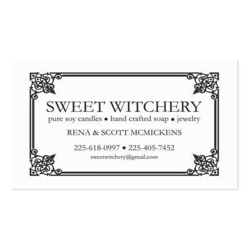 For Sweet Witchery Business Card Templates (front side)