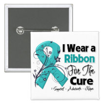 For The Cure - Ovarian Cancer Awareness Button