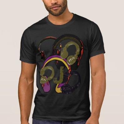 for the d.j. . headphones graphic tees