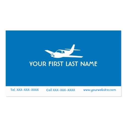 For the Love of Flying blue airplane symbol cards Business Card Templates (front side)