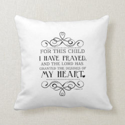For This Child I Have Prayed Scripture Pillow