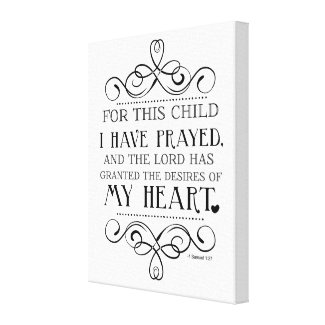 For This Child I Have Prayed Scripture Quote Gallery Wrapped Canvas