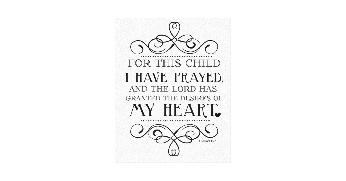 For This Child I Have Prayed Scripture Quote Canvas Print ...