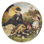For You Mom With Love--Vintage Painting Dinner Plates