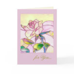 For You Romantic Pink Rose Greeting Card