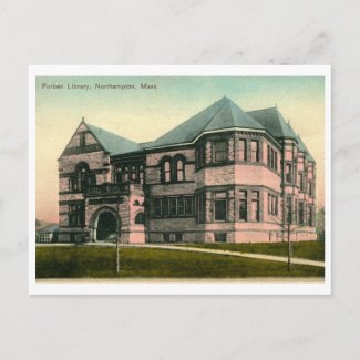 Forbes Library, Northampton MA Vintage zazzle_postcard