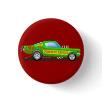 Ford Musttang Funny Car Pinback Button