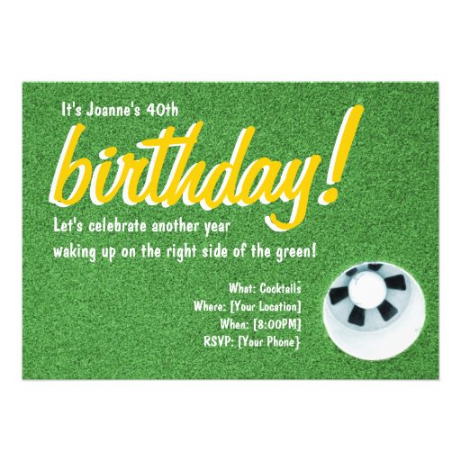 Fore Golf Birthday Party Announcements