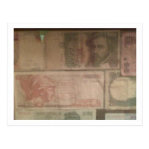 Foreign currency postcard