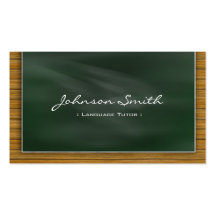 Foreign Language Tutor - Cool Chalkboard Business Card