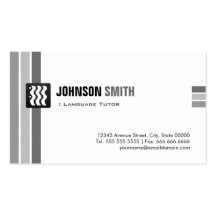 Foreign Language Tutor - Creative Black White Business Card Template