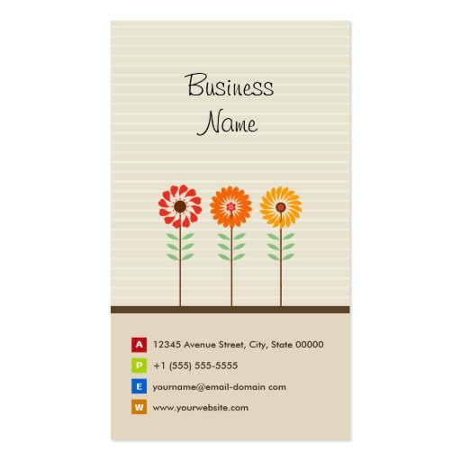 Foreign Language Tutor - Cute Floral Theme Business Card (back side)