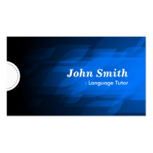 Foreign Language Tutor - Modern Dark Blue Business Card Template