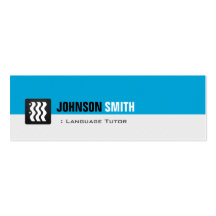 Foreign Language Tutor - Personal Aqua Blue Business Card