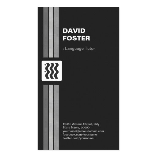 Foreign Language Tutor - Premium Double Sided Business Card (front side)