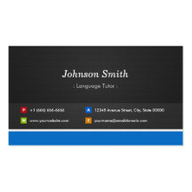 Foreign Language Tutor - Professional Customizable Business Card