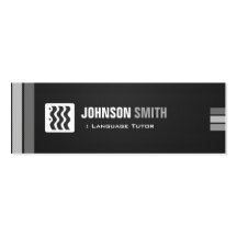 Foreign Language Tutor - Urban Black White Business Card Templates