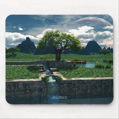 Foreign Oasis Mousepad by 3dartwork