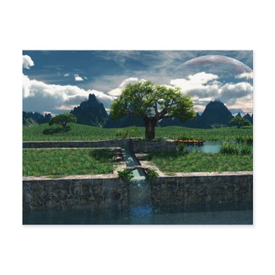 Foreign Oasis Postcard by 3dartwork