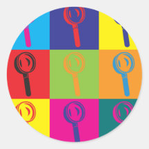 Forensic Science Pop Art Round Sticker