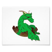 Foreshortened green dragon.png photographic print